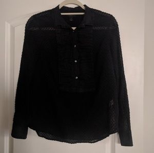 J Crew Sheer Black Shirt